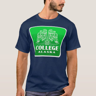 College Alaska Retro Bird Badge Groen T-shirt