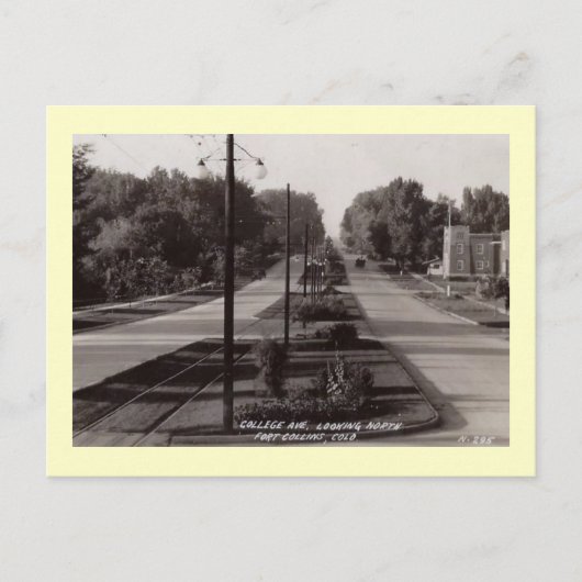 College Ave., Fort Collins, Colorado Briefkaart (Voorkant)