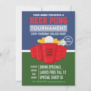 College Beer Pong Toernooi logo toevoegen Ad