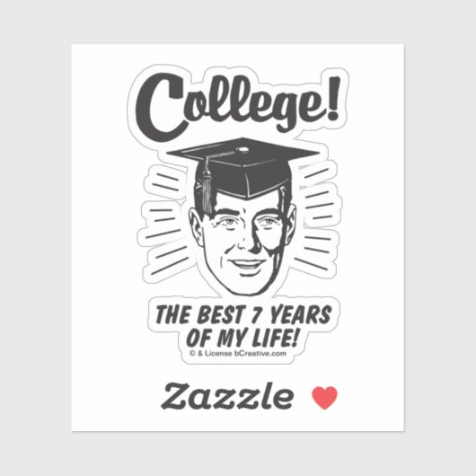 College: Beste 7 jaar van mijn leven Sticker (Vel)