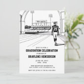 College Bound Football Player Afstuderen Kaart (Staand voorkant)