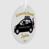 College Bound Girl Geel Acryl Ornament (voorkant)