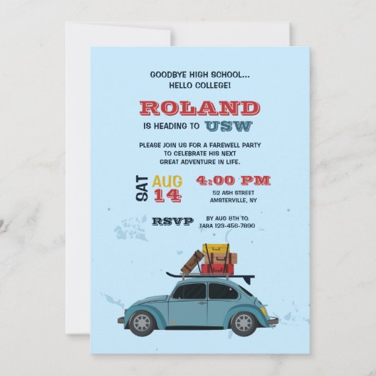 College Bound Trunk Party Kaart (Voorkant)