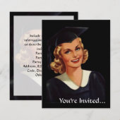  College Co-Ed Afstuderen Woman Kaart (Voorkant / Achterkant)