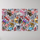 College Comics Patroon Poster (Voorkant)