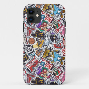 College Dynamic Art Urban Graffiti patroon iPhone 11 Hoesje