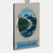 College Fjord I Beauful Alaska-fotografie Verzilverd Banner Ornament (Rechts)