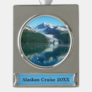 College Fjord I Mooie Alaska Fotografie Verzilverd Banner Ornament