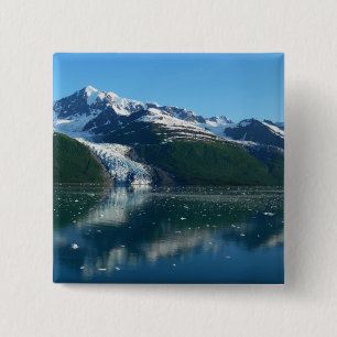 College Fjord II Mooie Alaska Fotografie Vierkante Button 5,1 Cm