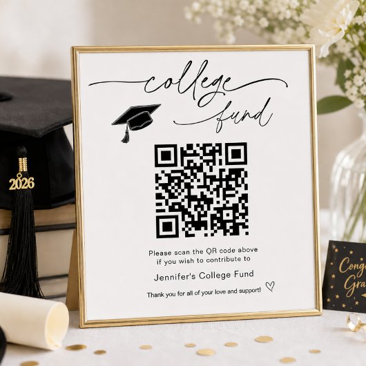 College Fonds QR-code bord Poster