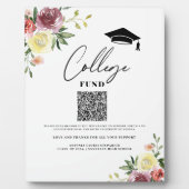 College fund floral afstuderen teken fotoplaat (Voorkant)