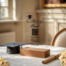 College Fund QR Code Minimalistische Zwarte Tekst