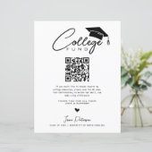 College Fund QR Code Zwart Wit Afstuderen Modern (Staand voorkant)