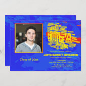 College gebonden foto Afstuderen uitnodiging (Voorkant / Achterkant)