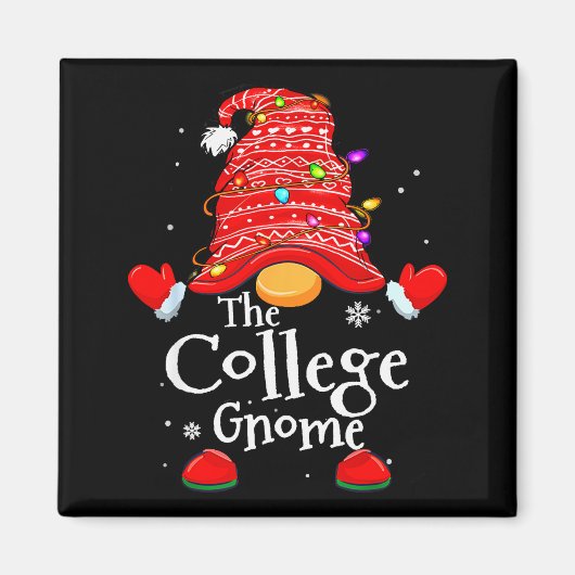 College Gnome - Xmas Family Matching Funny Christm Magneet (Voorkant)