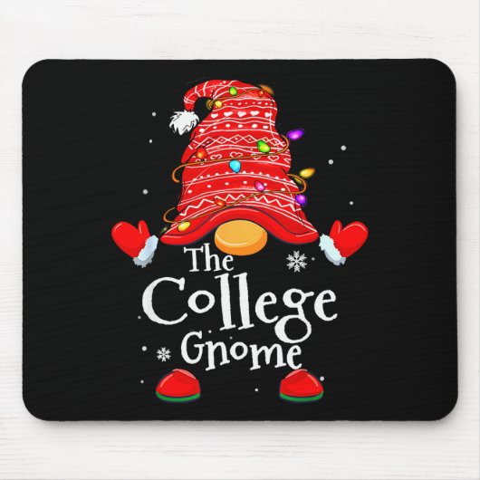 College Gnome - Xmas Family Matching Funny Christm Muismat (Voorkant)