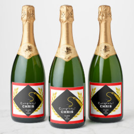 College Graduation Party Gift Sparkling Wijnetiket