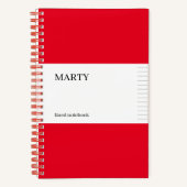 College heerste rood Notitieboek met monogram (Voorkant)