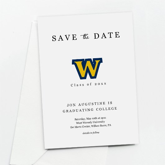 College High School Logo Afstuderen Save the Date Kaart