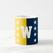 College Kleuren Blauw & Maïs Geel Monogram Koffiemok (Center)