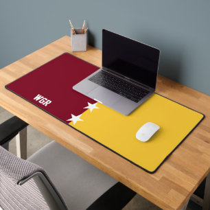 College Kleuren Maroon & Goud Monogram Bureaumat