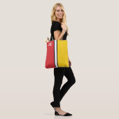 College Kleuren Rood & Goud Monogram Draagtas (Op model)