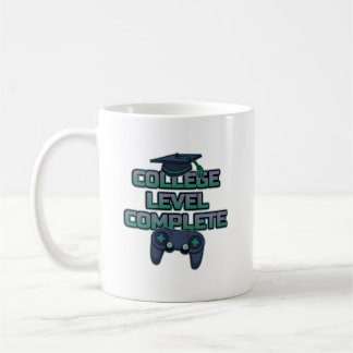 College Level Complete Gamer Graduation Neon Koffiemok