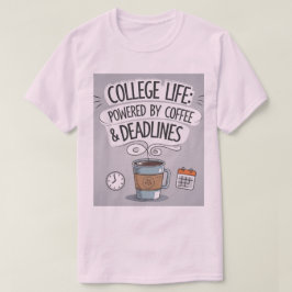 College Life Powered by Coffee - Brandstof uw dage T-shirt