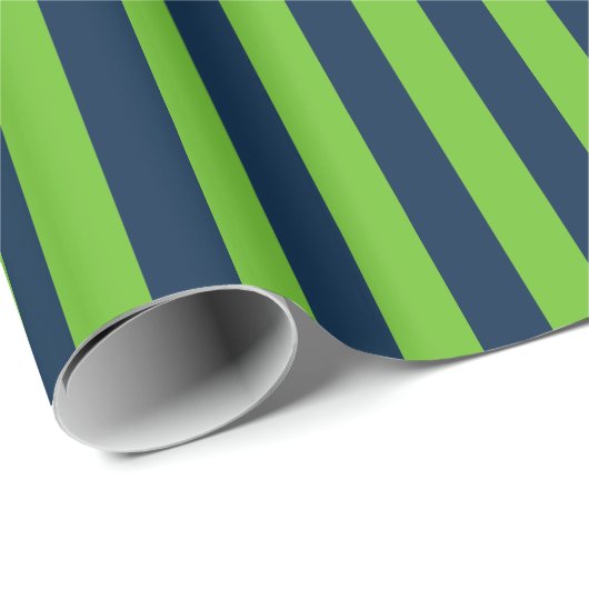 College Marine Blauw en Actie Groene Verticale Str Cadeaupapier (Rol Hoek)