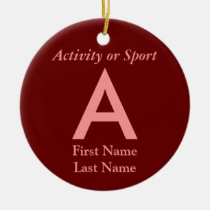 College of High School Varsity Letter Keepomwille Keramisch Ornament