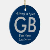 College of High School Varsity Letter Keepomwille Keramisch Ornament (Rechts)