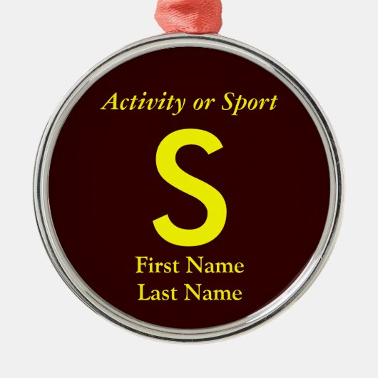 College of High School Varsity Letter Keepomwille Metalen Ornament (Voorkant)