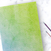 College Ruled | blauwe groene Waterverf Notitieblok