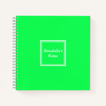 College Ruled Notitieboek | Neon Green | Gepersona