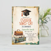 College Send Off party Invitation  Kaart (Staand voorkant)