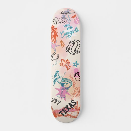 College Skateboard Cowgirl Dorm Room Wall Art (Devant)
