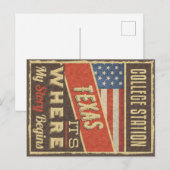 College Station Texas Briefkaart (Voorkant / Achterkant)