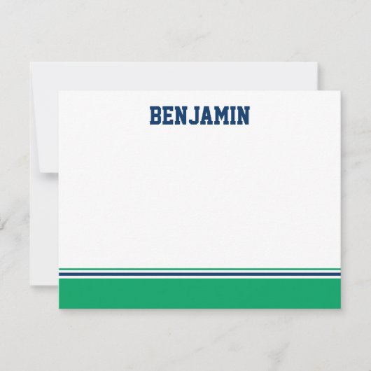 College Stripe Bar Mitzvah Carte de remerciements (Devant)