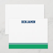 College Stripe Bar Mitzvah Carte de remerciements (Devant / Derrière)