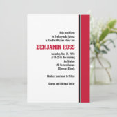 College Stripe Bar Mitzvah Uitnodiging (Staand voorkant)