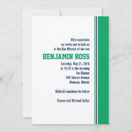College Stripe Bar Mitzvah Uitnodiging