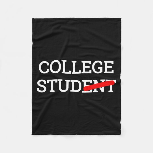College Stud Student Funny Novelty Gift Fleece Deken (Voorkant)