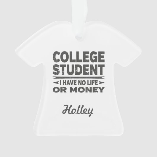College Student Pas de vie ou d'argent (devant)