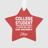 College Student Pas de vie ou d'argent (dos)