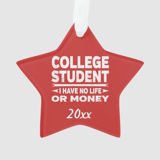 College Student Pas de vie ou d'argent (dos)