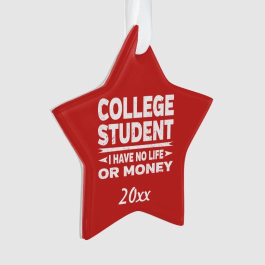 College Student Pas de vie ou d'argent (devant)