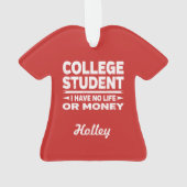 College Student Pas de vie ou d'argent (dos)