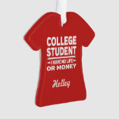 College Student Pas de vie ou d'argent (devant)