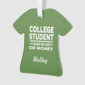 College Student Pas de vie ou d'argent (devant)