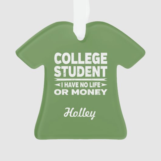 College Student Pas de vie ou d'argent (devant)